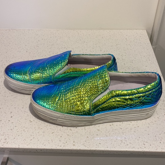 Joshua Sanders Green Vipera Nera Dkate shoes sz 40 - Picture 6 of 7